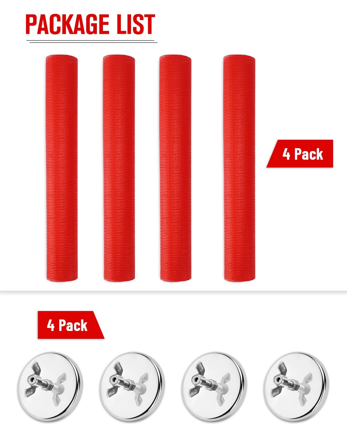 Venussar Safety Flags for Trucks with Heavy Duty Magnets Kit, Pack of 4 Warni…