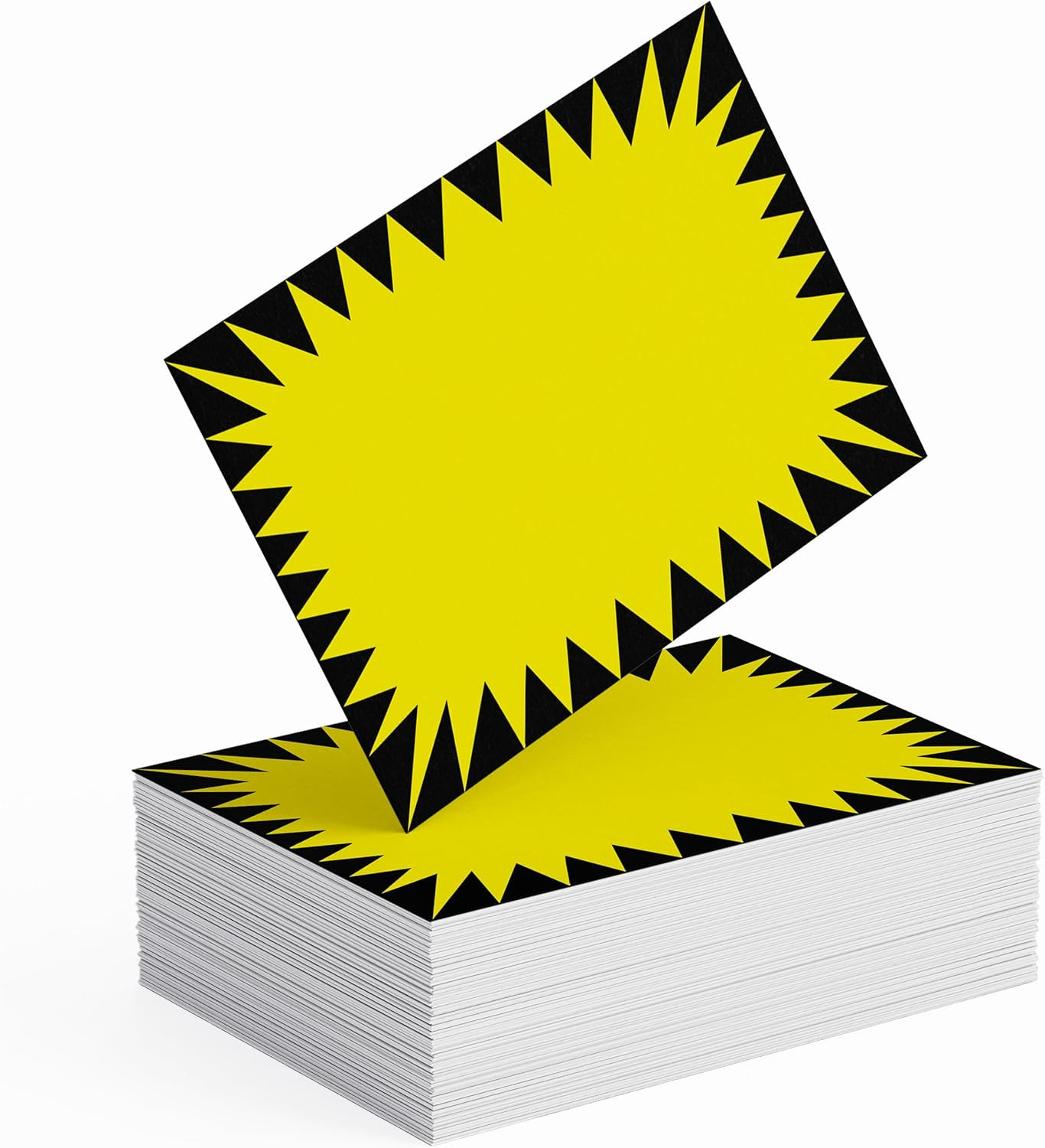 Price Burst 60 Yellow Sign Pack. Boost Sales with Bright Display Tags. Durable,