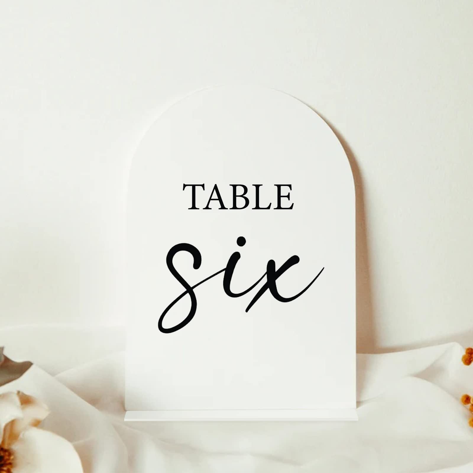 10 PCS White Arch Acrylic Blank Sign With Stand Event Table Number 5×7 Inch
