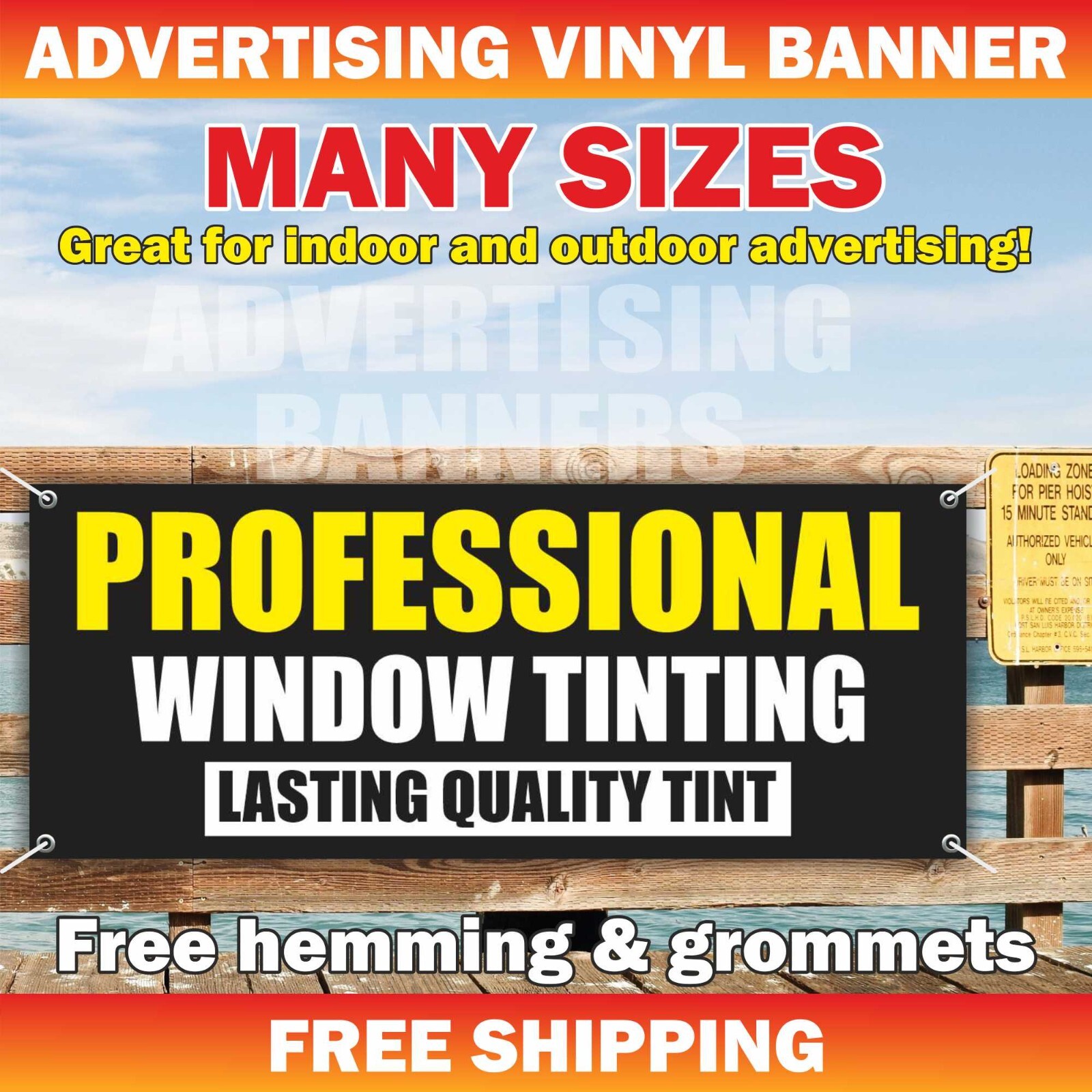 PROFESSIONAL WINDOW TINTING Advertising Banner Vinyl Mesh Sign Auto Car Service