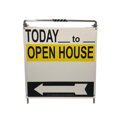Real Estate Open House Sign Kit Metal A-Frame 5 Pack YWB w/ Today Times