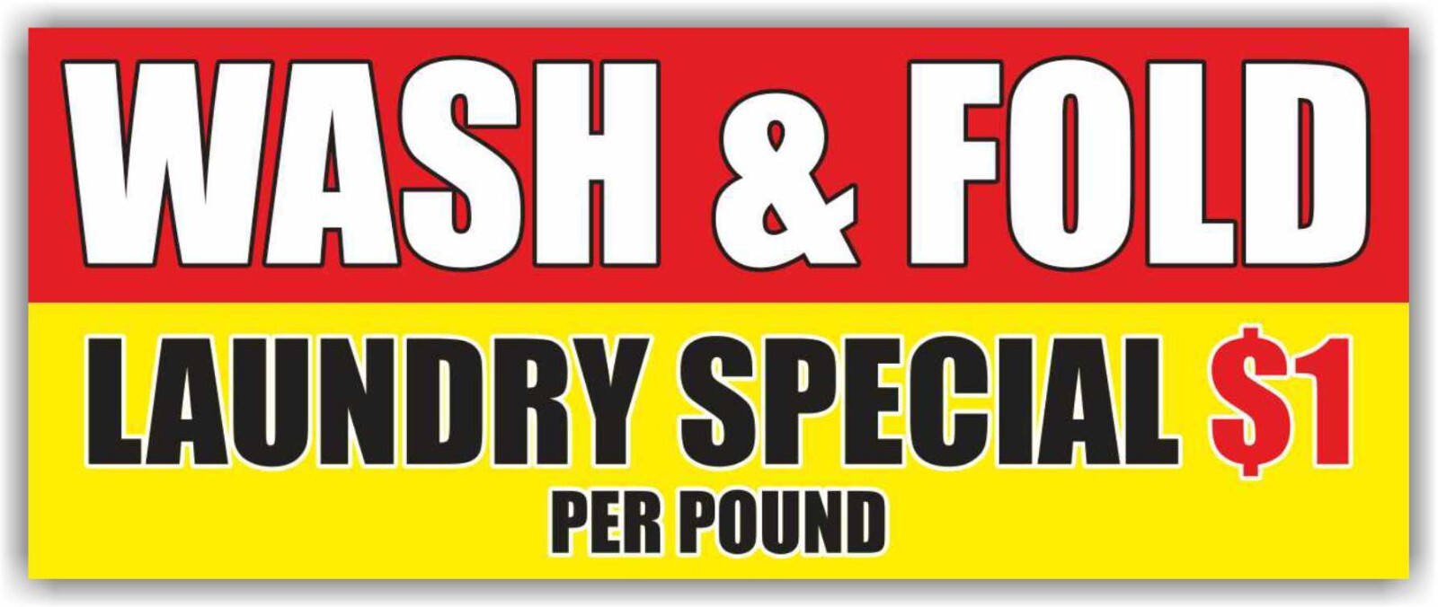 WASH AND FOLD Advertising Banner Vinyl Mesh Sign LAUNDRY SPECIAL Washing Clean