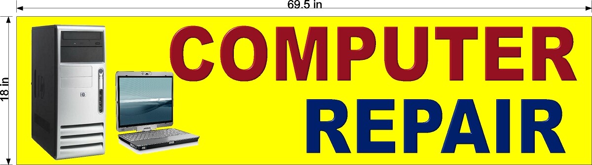 PERFORATED WINDOW VINYL DECAL 18″ x 69.5″ COMPUTER REPAIRS