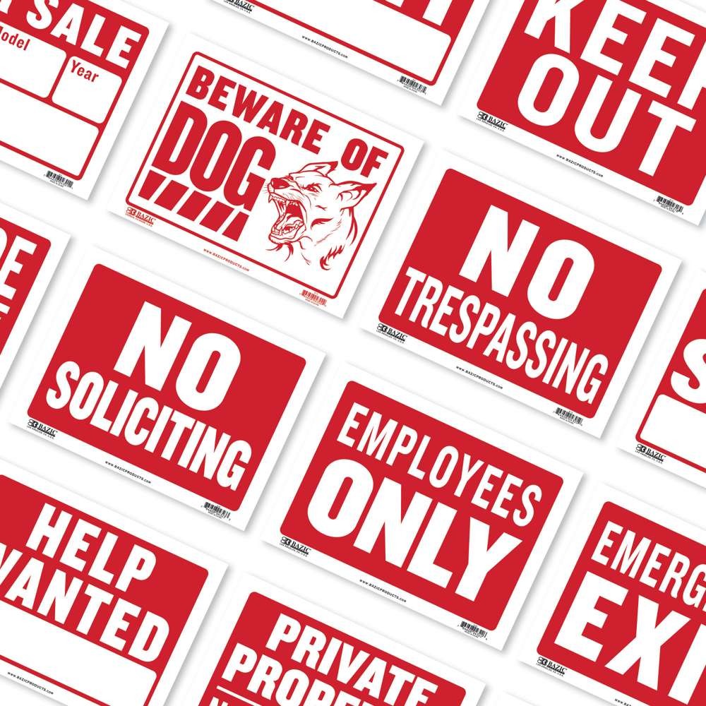 BAZIC 9″ X 12″ No Exchange No Refunds Sign, pack of 24