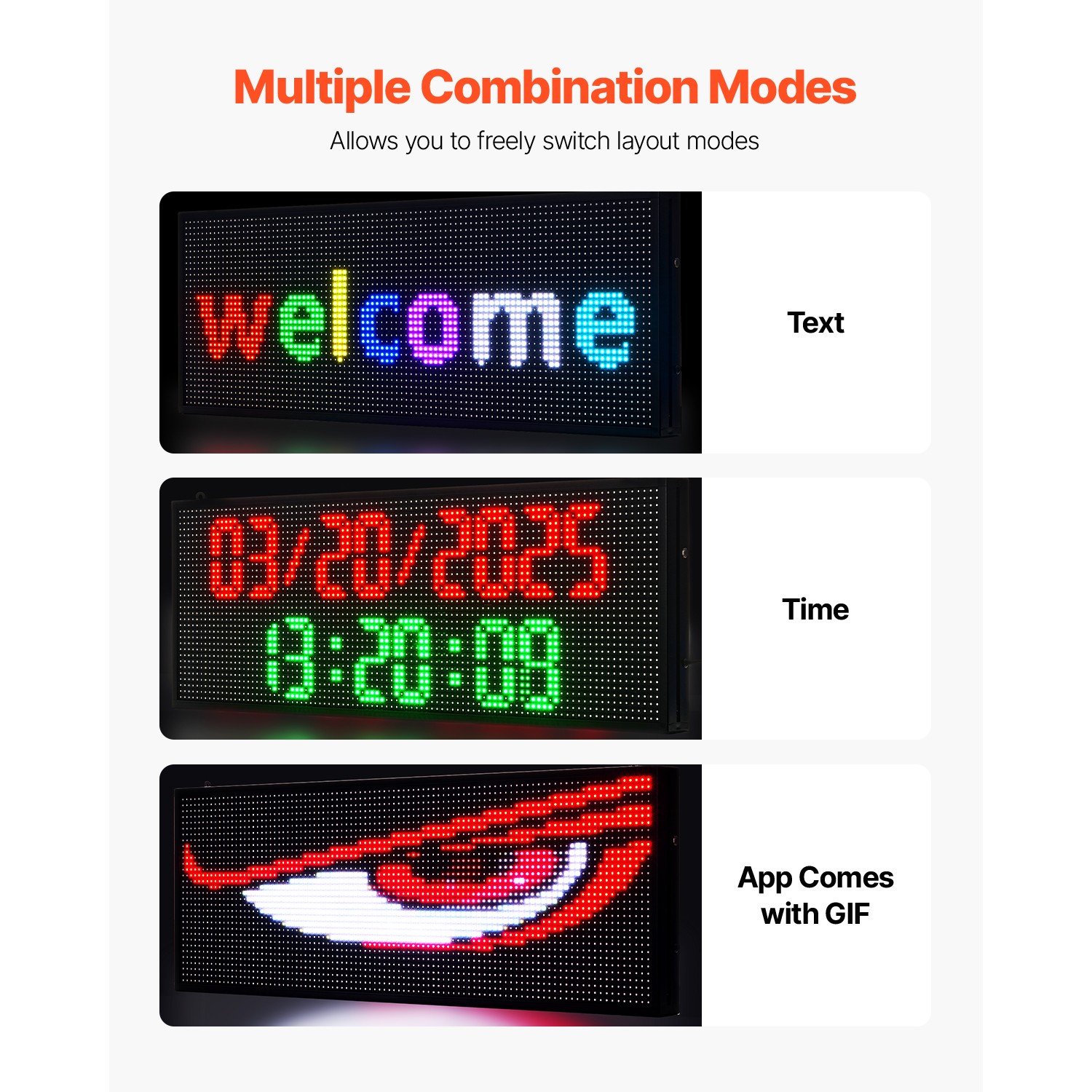Uimoso 40×14 in LED Display Board with Programmable Scrolling Text,P10Full-Color