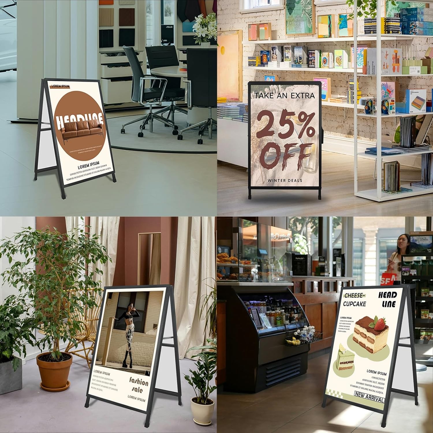 A Frame Sign 24x 36 Inch Heavy Duty Sandwich Board Double-Sided Folding Sign