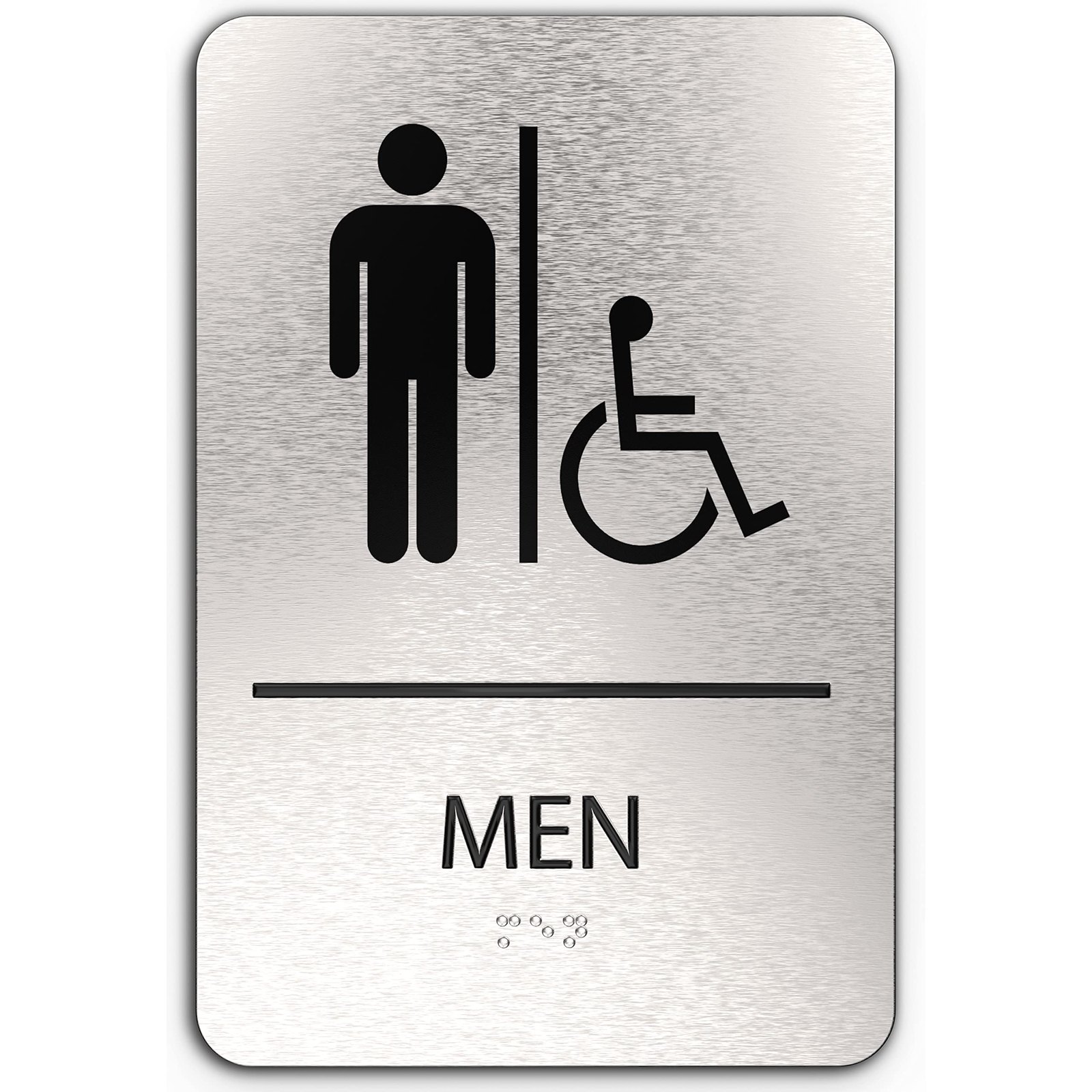ADA Mens Bathroom Sign | 6×9 inches Men’s WheelChair Restroom Signs for Busin…