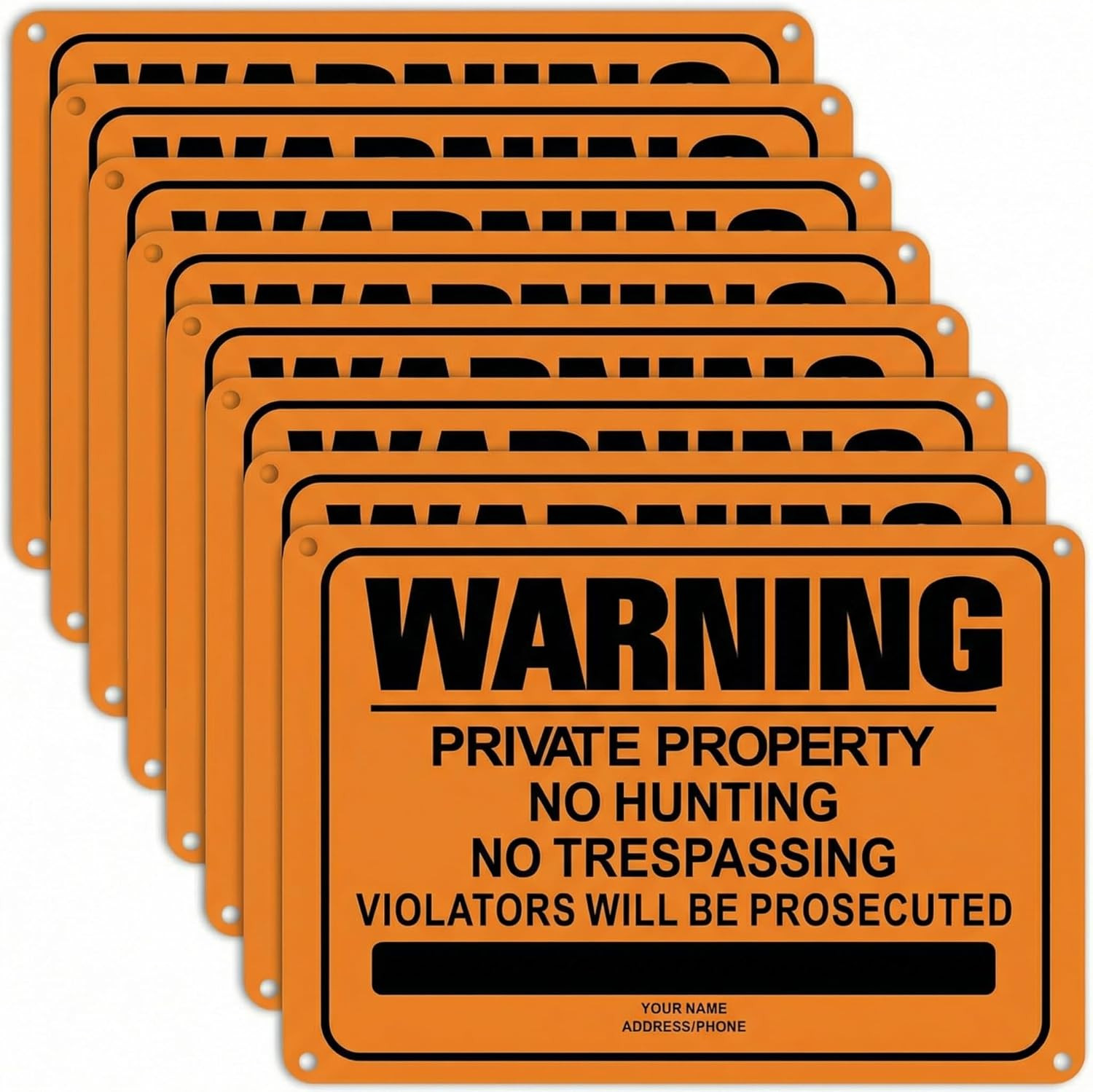8 Pcs No Trespassing Signs 10 X 7 Inch Private Property Reflective