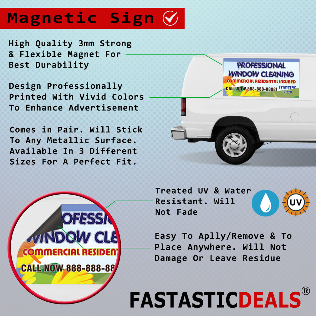 Car Magnet Set of 2 Facials Business B Car Advertising Industrial Sign