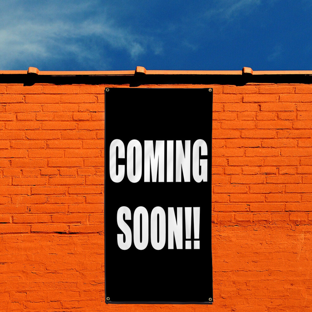 Vertical Vinyl Banner Multiple Sizes Coming Soon Red Business B Business Outdoor