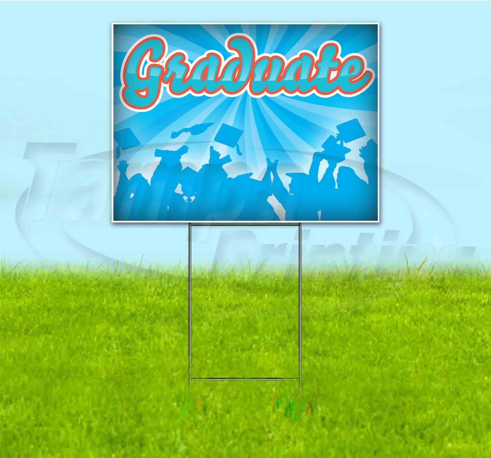 GRADUATE 18×24 Yard Sign Corrugated Plastic Bandit Lawn Business USA CELEBRATION