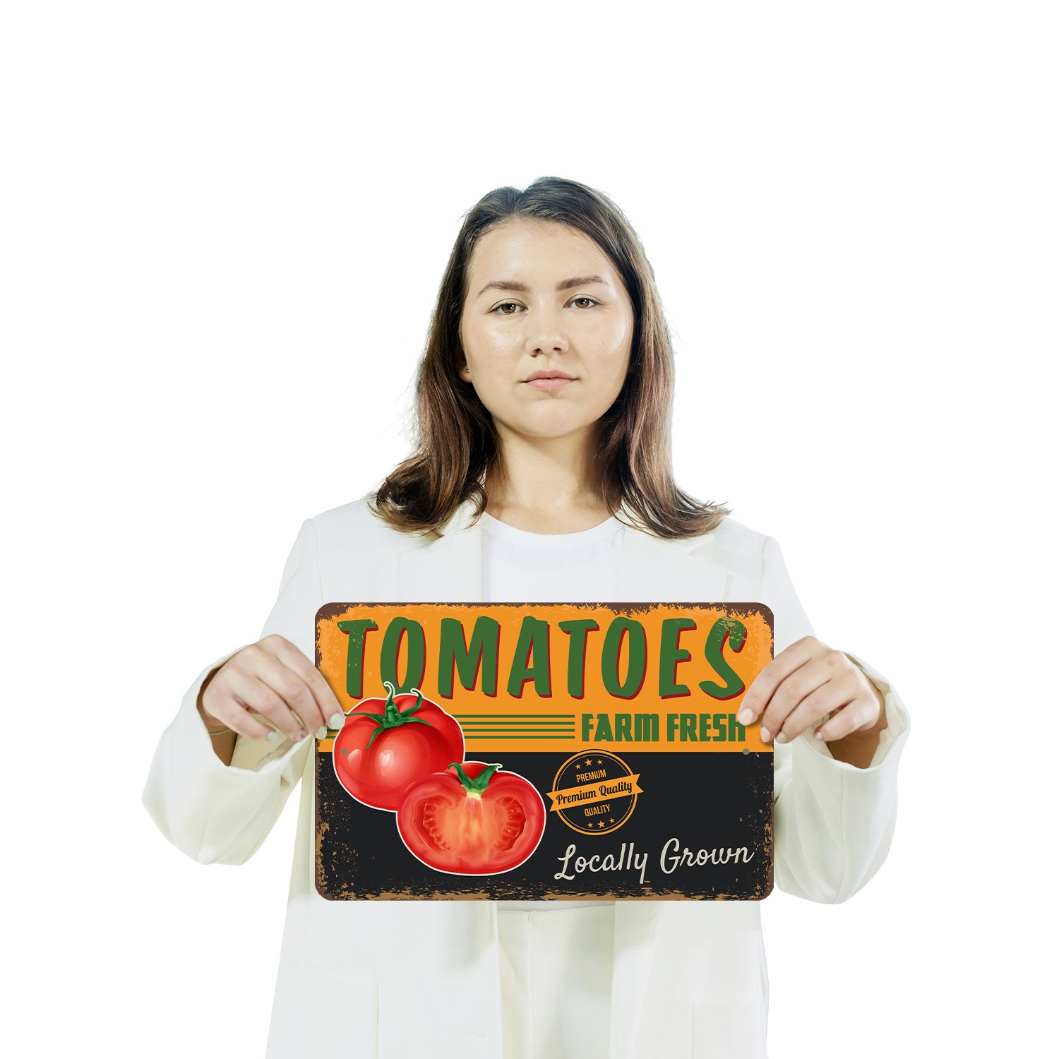 Farm Fresh Tomatoes Sign Vine Ripe Delicious Durable Perfect for Gardens