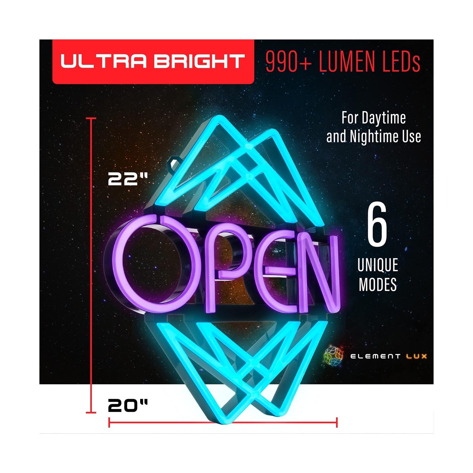 Open Sign by Element Lux – 49 Color Combinations, Stand Out! – Neon LED Open …