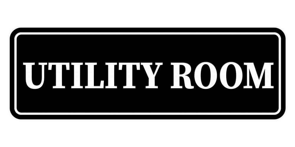 Medium Black “Standard Utility Room” Wall or Door Sign 1 Pack Business