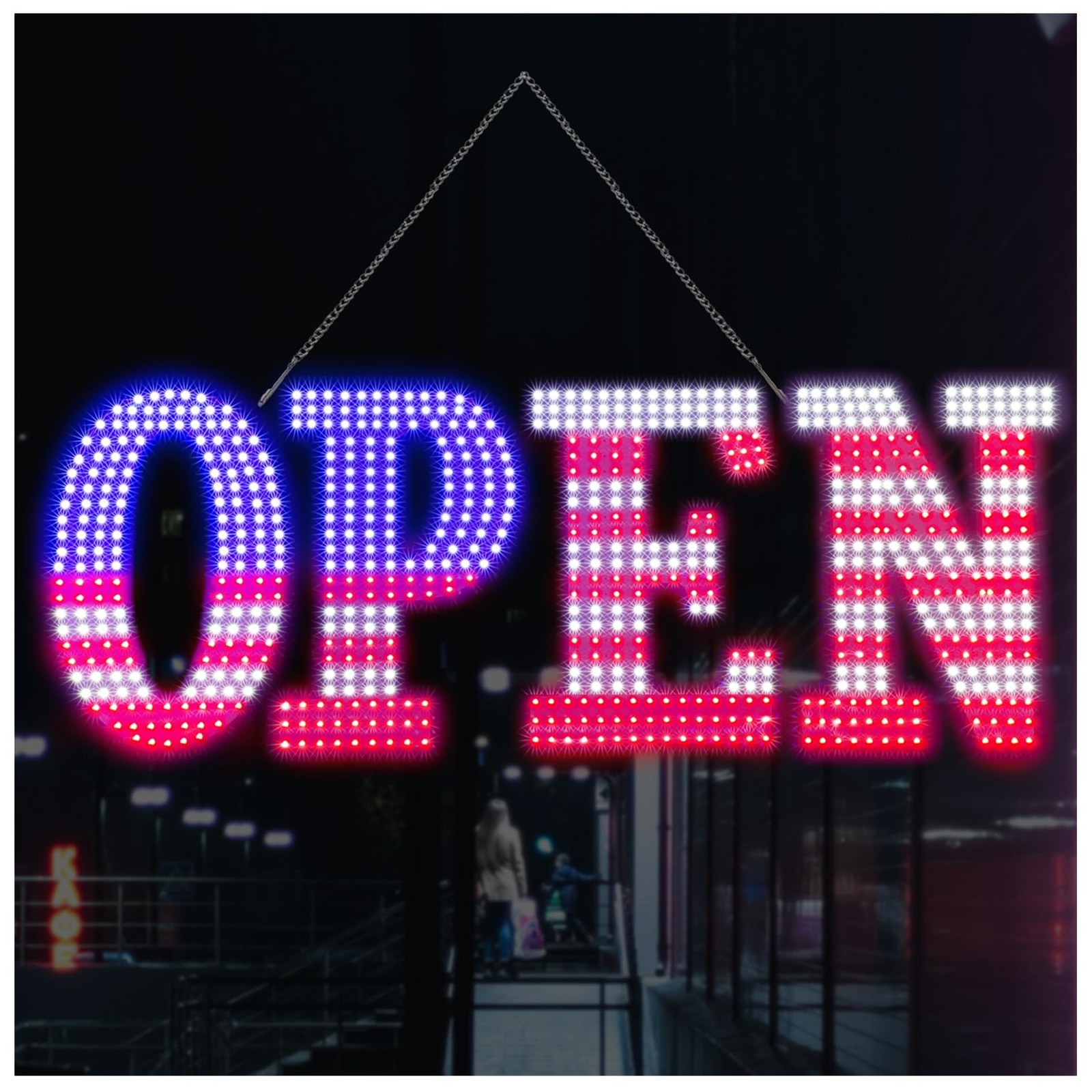Open Signs for Business,30×10 inch USA Flag Open Sign Led for Window Wall Doo…