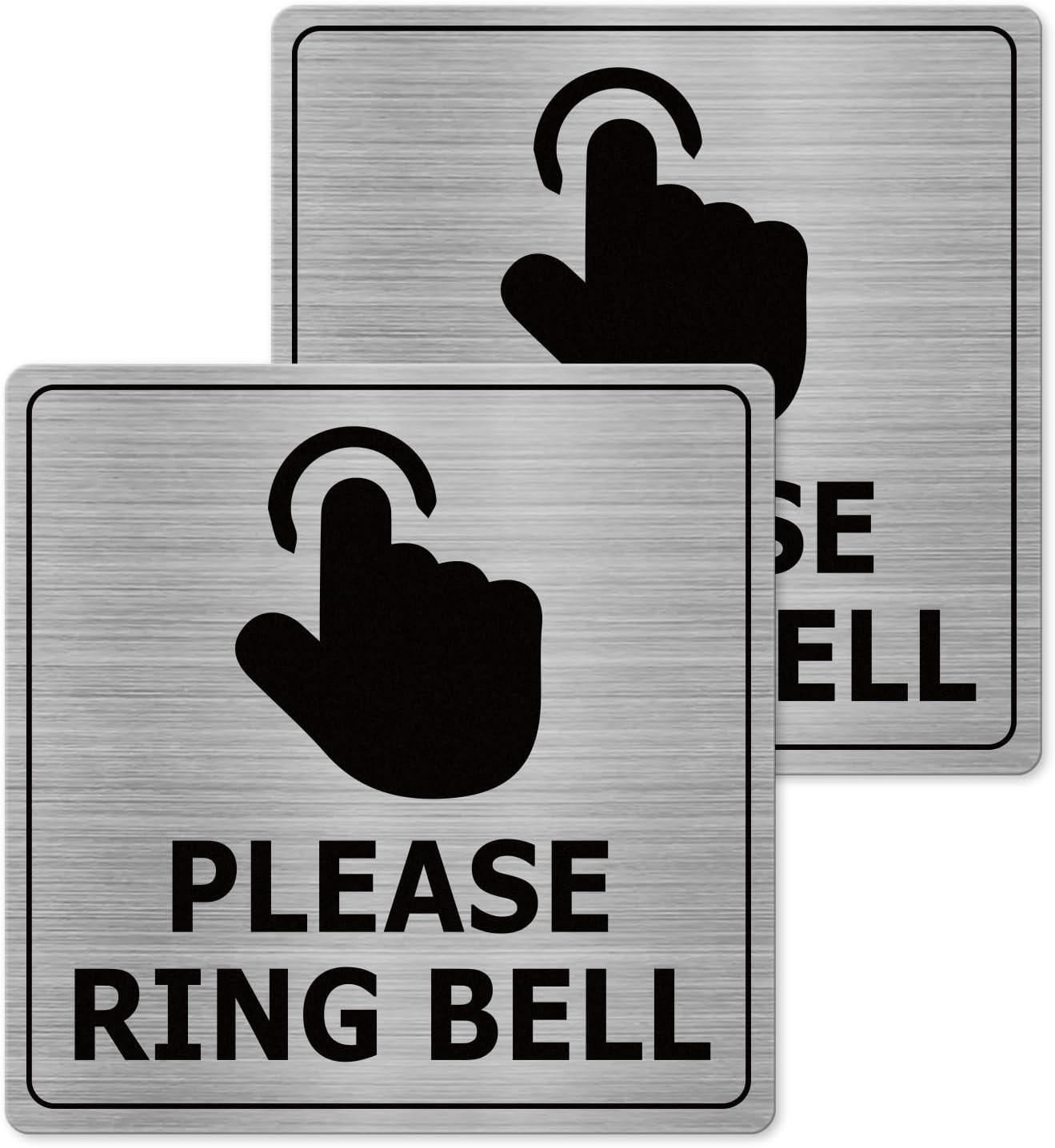 Please Ring Bell Signs 6 × 6 Inches Aluminum Self-Adhesive Waterproof Metal Sign