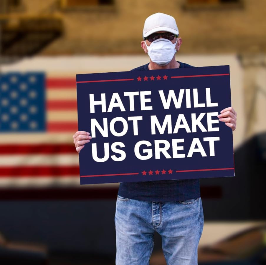 Anti Trump MAGA Yard Signs Hate Will Not Make America Great Sign Double Sided Co