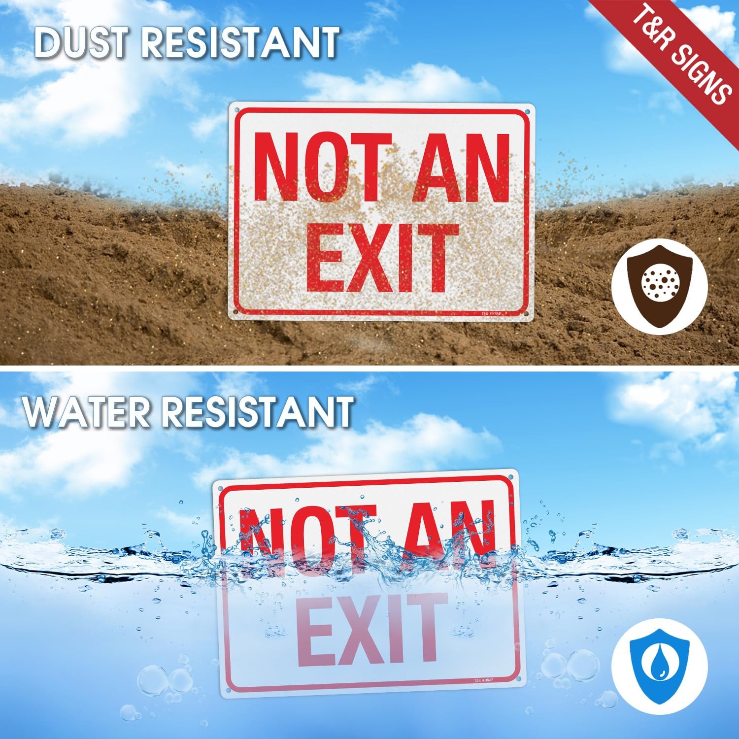 Large Not An Exit Sign – 2 Pack – 14 x 10 Inches Rust Free .040 Aluminum Refl…