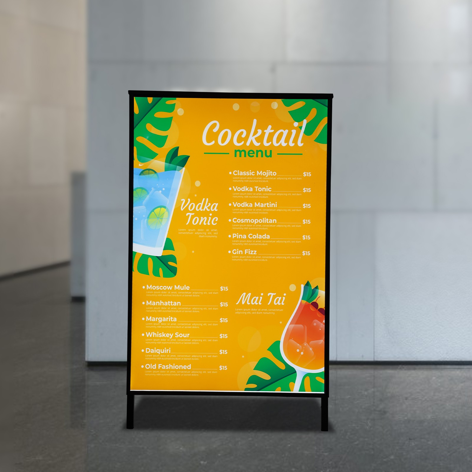 23.6*35.4in LED Light Movie Poster Frame Standing Light Sign Advertising Display