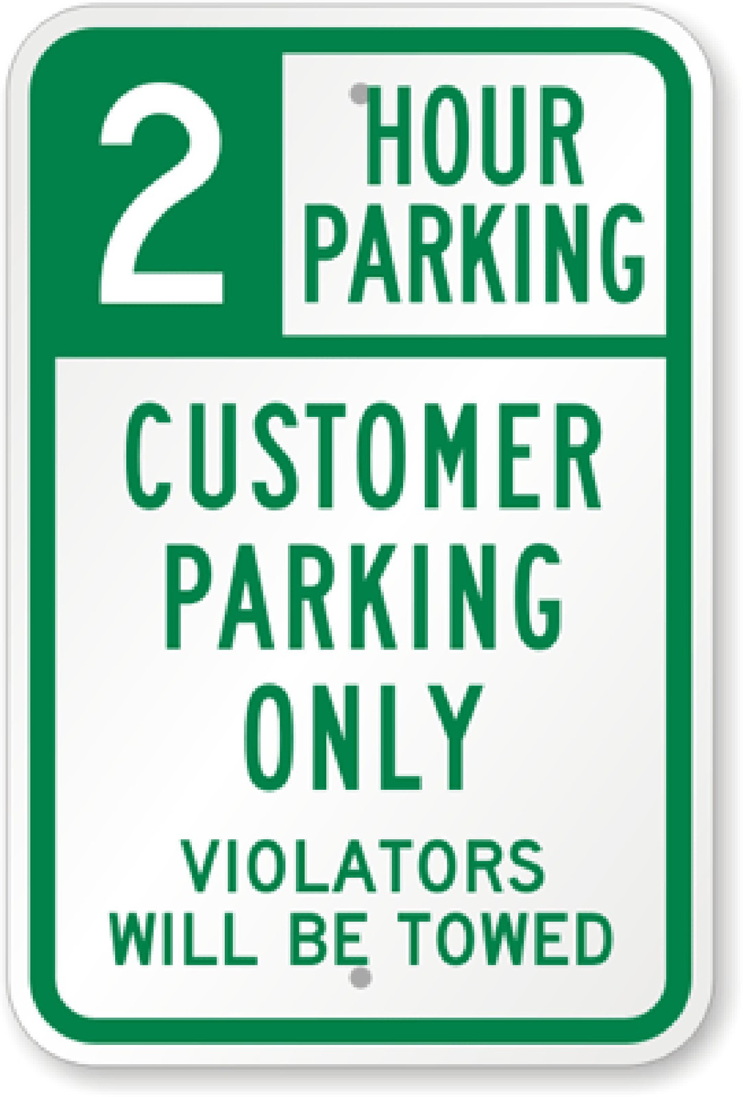 Parking Sign Aluminum 2 Hour Weatherproof 8×12 Outdoor Business Metal