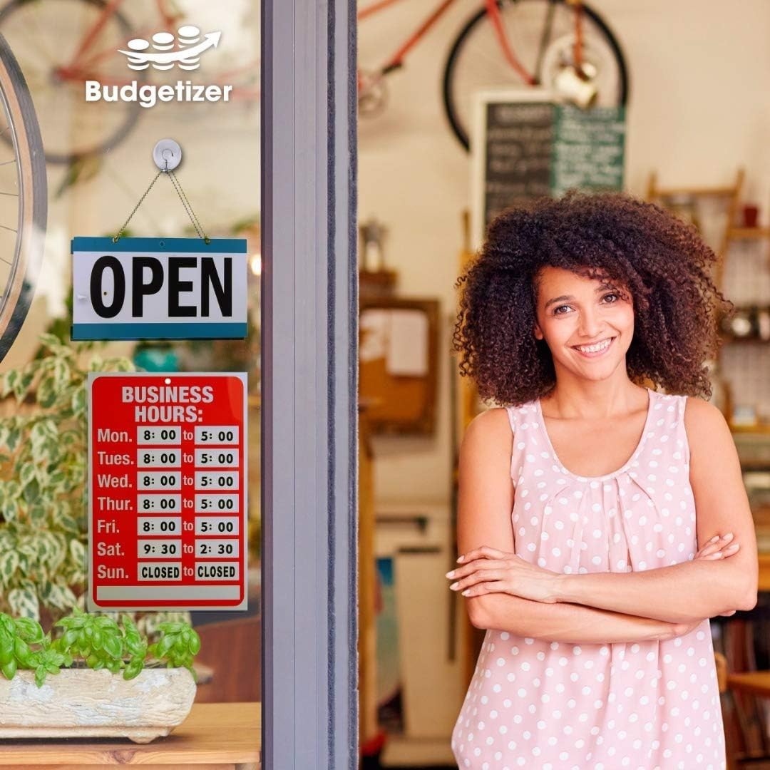 Customizable Open & Closed Business Hours Sign – Ideal for Retail & Cafes