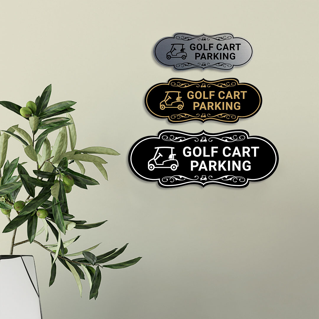 Signs ByLITA Designer Golf Cart Parking Wall or Door Sign