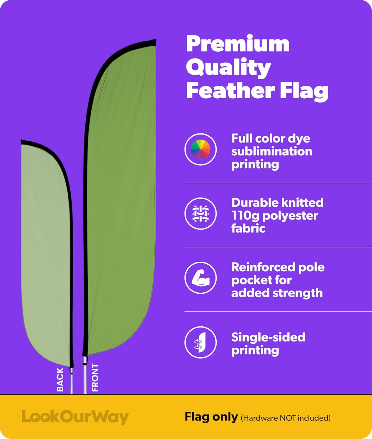 Feather Flag Banner – 12 Feet Tall Advertising Flags for Outdoor Business and Ev