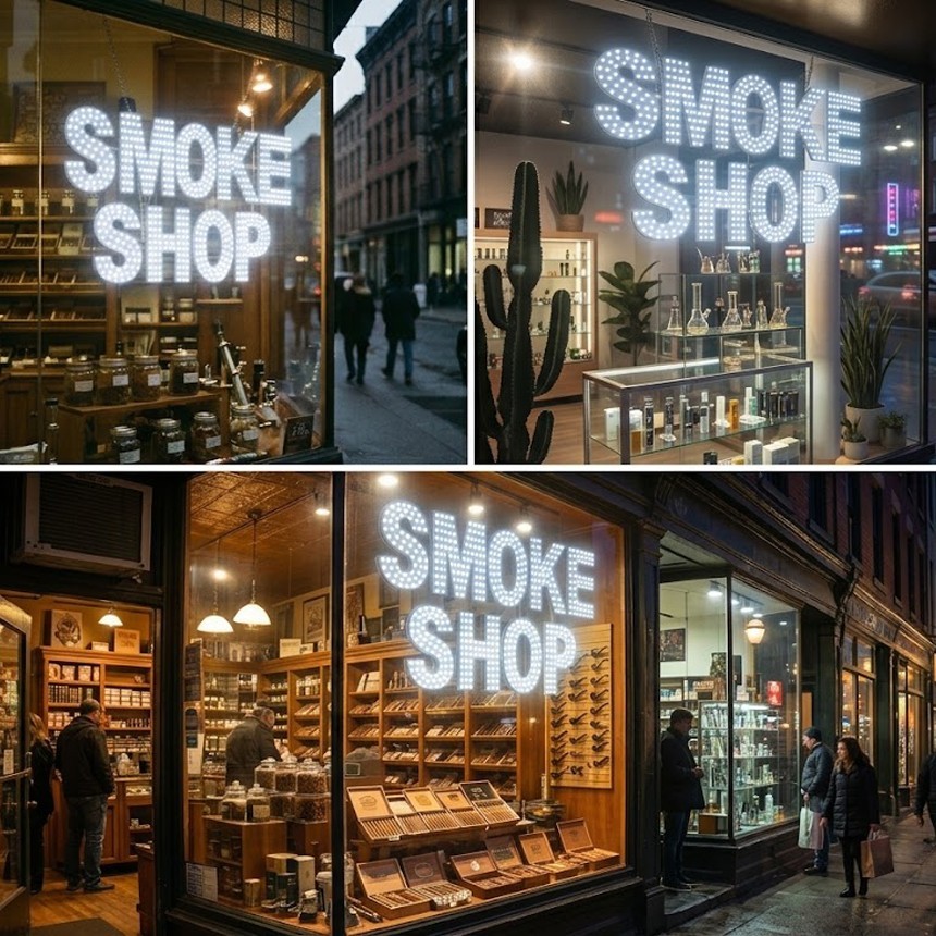 EPL Signs SMOKE SHOP White LED Sign Business 20″x30″ Remote 3G Sparkling Mode