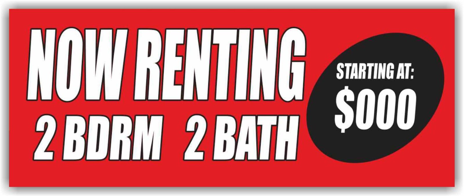NOW RENTING Advertising Banner Vinyl Mesh Sign Realtor rent room home office