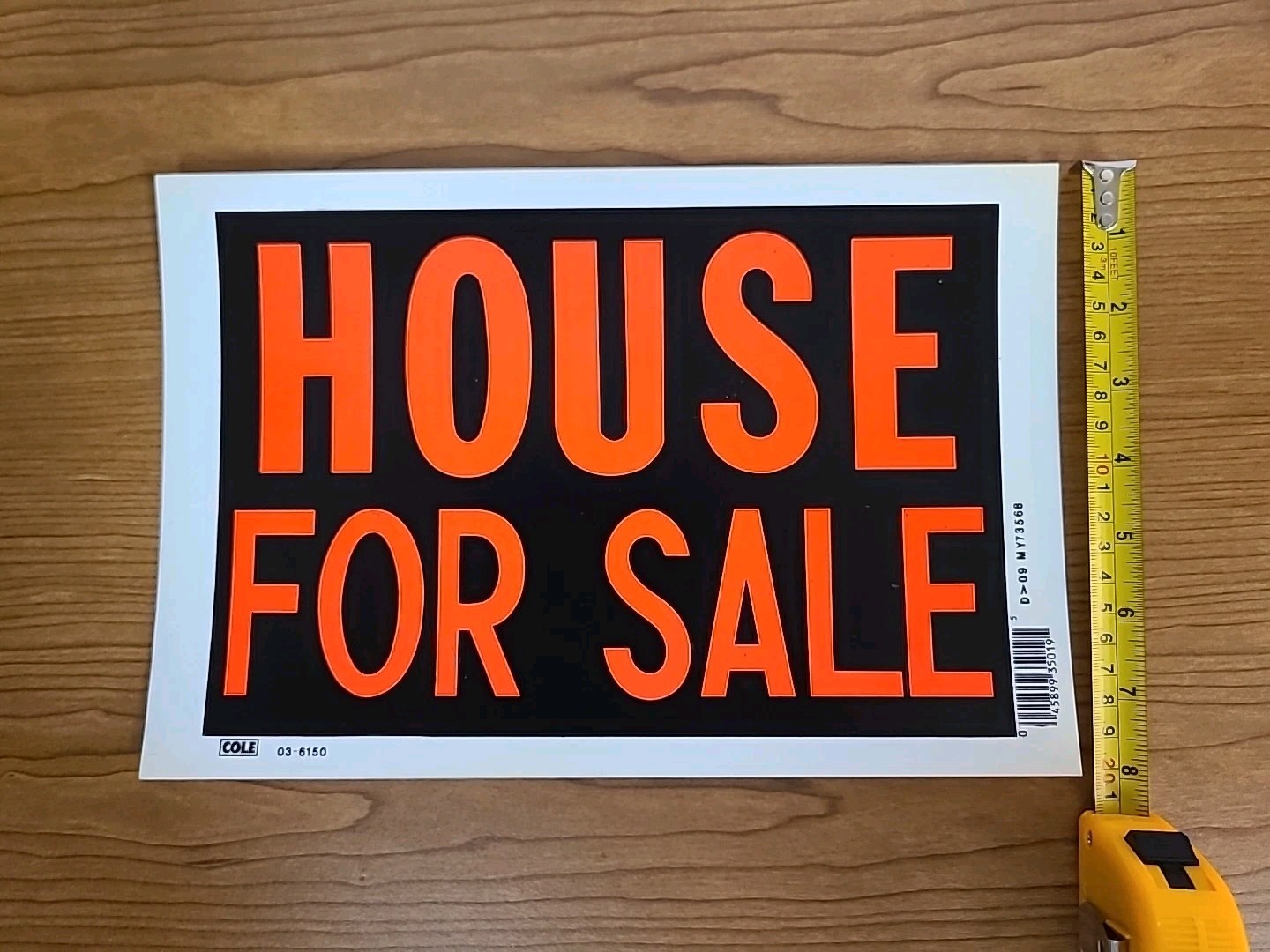 2 House For Sale Signs 8” x 12″ Cole Co., White Black Orange (Set Of 2)