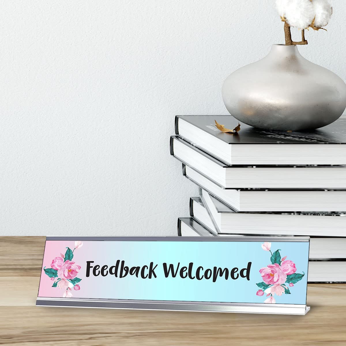 Feedback Welcomed, Desk Sign or Front Desk Counter Sign (2 x 8″)